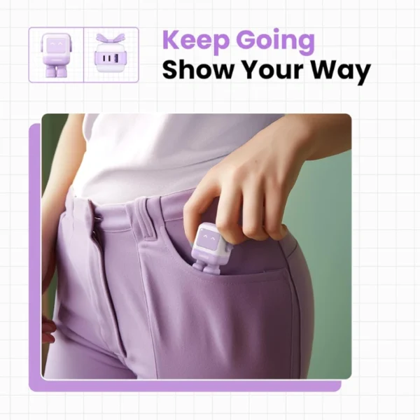 UGREEN Uno 65W Purple  — Cargador de 3 puertos GaN, carga rápida, 2 puertos USB-C, 1 puerto USB-A, lila - Imagen 10