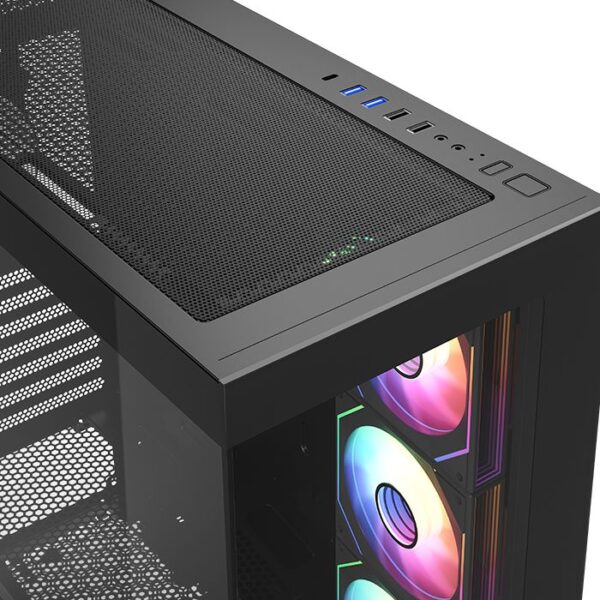 XYZ Titanium View — Caja ATX, 4 Fans ARGB, controlador - Imagen 4
