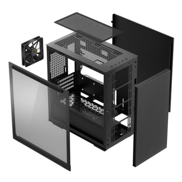 DeepCool Macube 110 Black Micro ATX Case — Sin Fans - Imagen 3