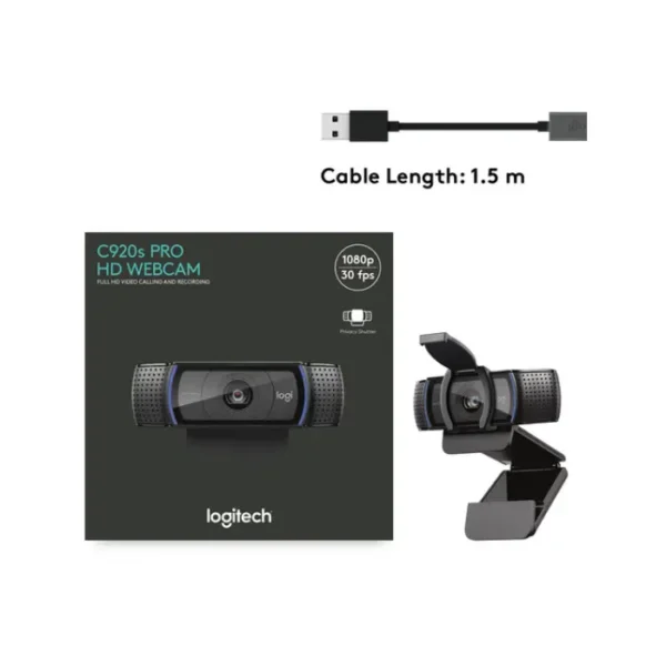 Logitech C920s HD Pro — Webcam Full HD, con micrófono, USB, negro - Imagen 7