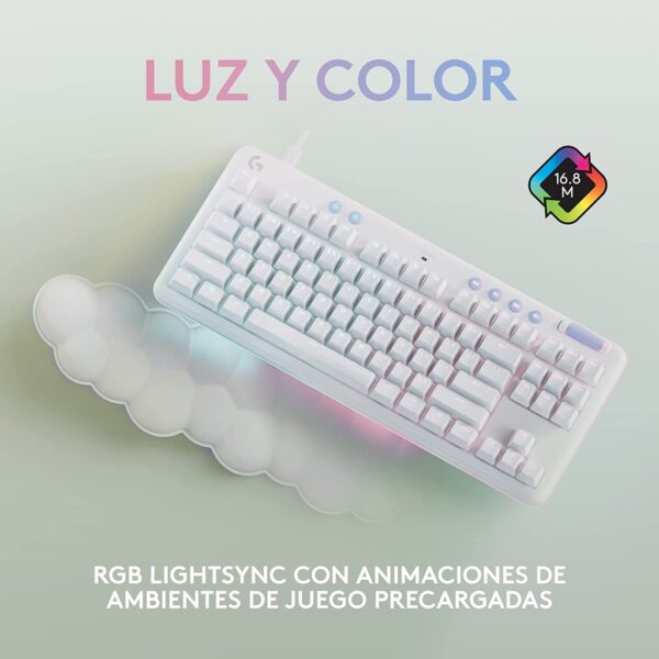 Logitech G713 TKL Aurora — Teclado mecánico alámbrico, GX Brown, inglés - Imagen 5