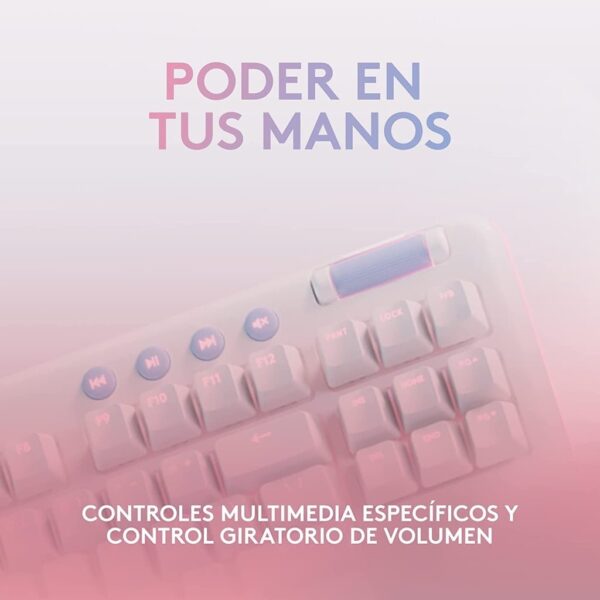 Logitech G713 TKL Aurora — Teclado mecánico alámbrico, GX Brown, inglés - Imagen 3