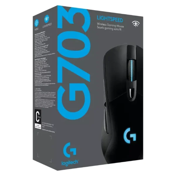 Logitech G703 LIGHTSPEED - Mouse Inalámbrico, USB, Negro - Imagen 2