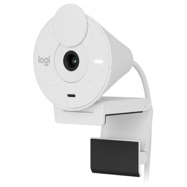 Logitech Brio 300 Blanco — Webcam, 2MP, Full HD, conexión USB-C, micrófono
