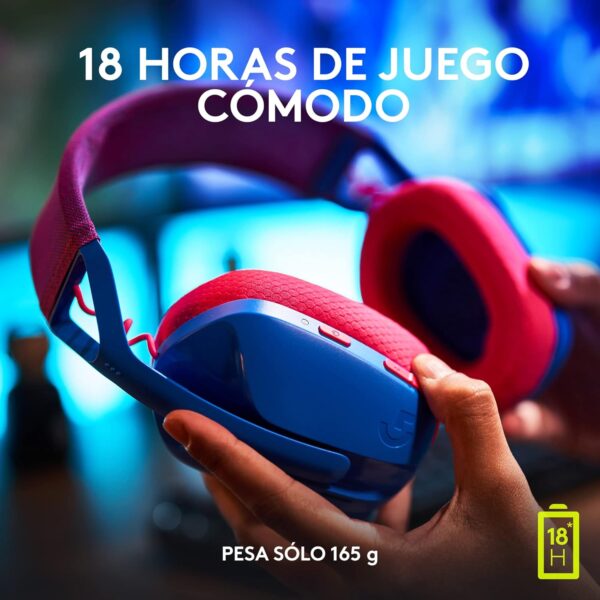 Logitech G435 — Audífonos inalámbricos, bluetooth, Azul/Rosa - Imagen 2