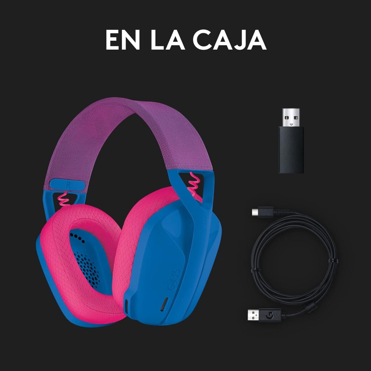 Logitech G435 — Audífonos inalámbricos, bluetooth, Azul/Rosa - Imagen 5