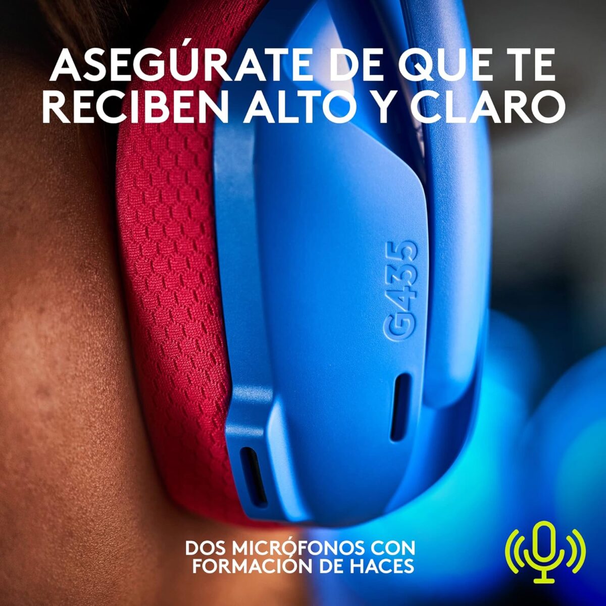Logitech G435 — Audífonos inalámbricos, bluetooth, Azul/Rosa - Imagen 8