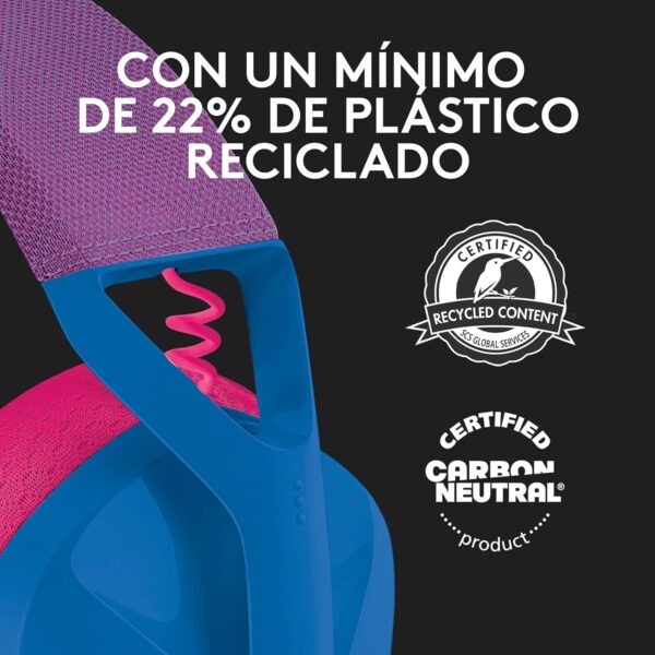 Logitech G435 — Audífonos inalámbricos, bluetooth, Azul/Rosa - Imagen 7