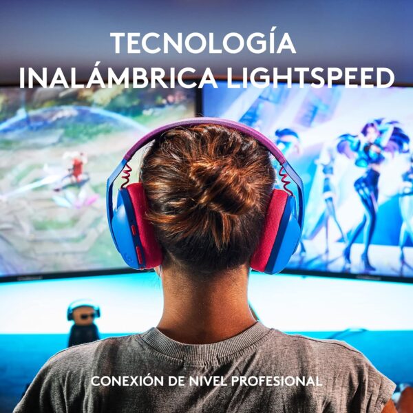 Logitech G435 — Audífonos inalámbricos, bluetooth, Azul/Rosa - Imagen 10
