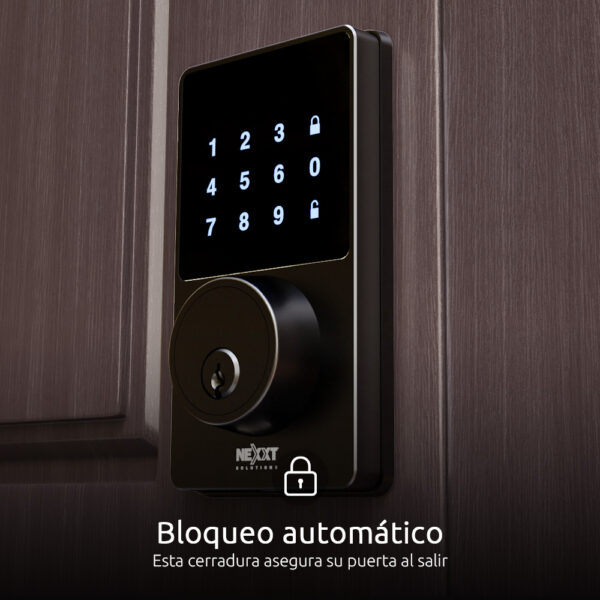 Nexxt Smart Wi-Fi Door Lock — Cerradura inteligente con conexión Wi-Fi, negro - Imagen 2