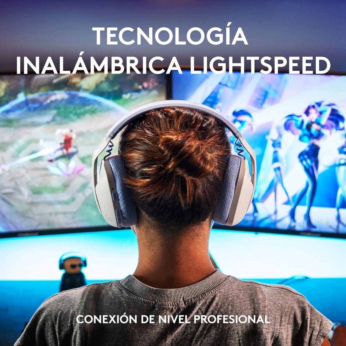 Logitech G435 White — Audífonos inalámbricos, bluetooth, Blanco/Lila - Imagen 10