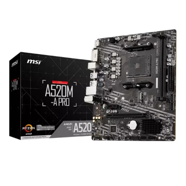 MSI A520M-A PRO — MicroATX, AM4, DDR4, 2 slots - Imagen 2