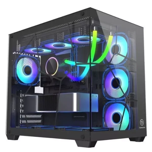 Thermaltake Aque Cube Black Case — ATX Case, sin fans, negro