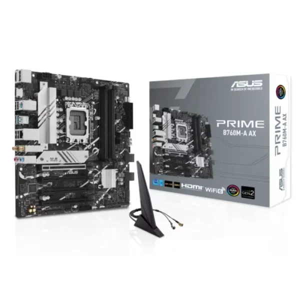 ASUS Prime B760M-A AX — MicroATX, LGA1700, DDR5, 4 slots