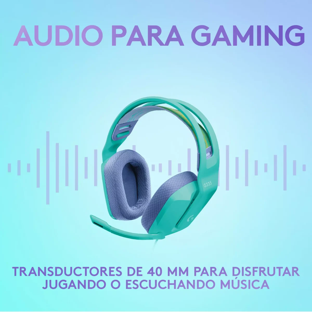 g335 mint 7 Logitech G335 Mint - Audífono cableado, para PC/Xbox/PS4/Nintendo Switch, 3,5mm, Menta - Imagen 9