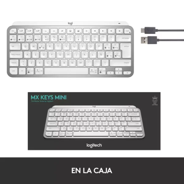 Logitech MX Keys Mini Blanco — Teclado inalámbrico, RF Wireless/Bluetooth, Español - Imagen 5