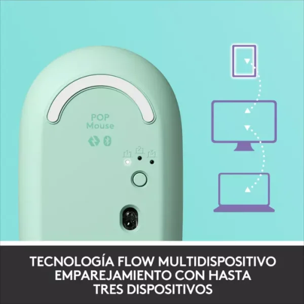 Logitech POP Mouse Daydream Mint — Inalámbrico, Bluetooth, EasySwitch, Violeta/Menta - Imagen 5