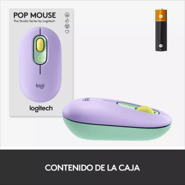 Logitech POP Mouse Daydream Mint — Inalámbrico, Bluetooth, EasySwitch, Violeta/Menta - Imagen 6