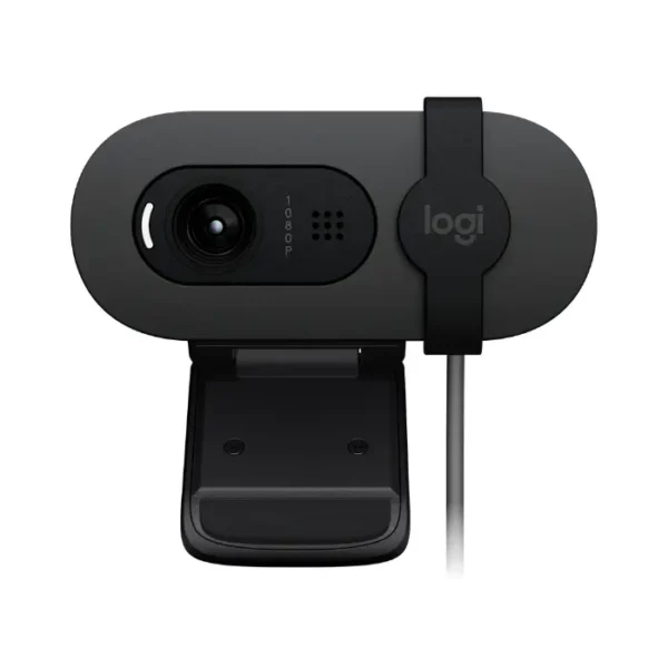 Logitech Brio 100 Black — Webcam Full HD, micrófono integrado, tapa de privacidad