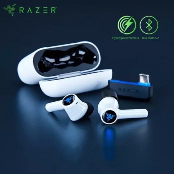 Razer Hammerhead HyperSpeed — Wireless Gaming Earbuds, para PS5, Bluetooth 5.2, RGB Chroma - Imagen 2