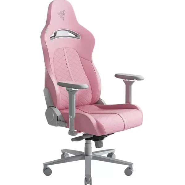 Razer Enki Quartz — Silla gamer, reclinable hasta 152°, hasta 299 libras, sin armar, rosa - Imagen 6