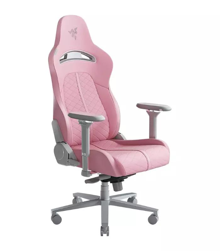 Razer Enki Quartz 1 Razer Enki Quartz — Silla gamer, reclinable hasta 152°, hasta 299 libras, sin armar, rosa - Imagen 6