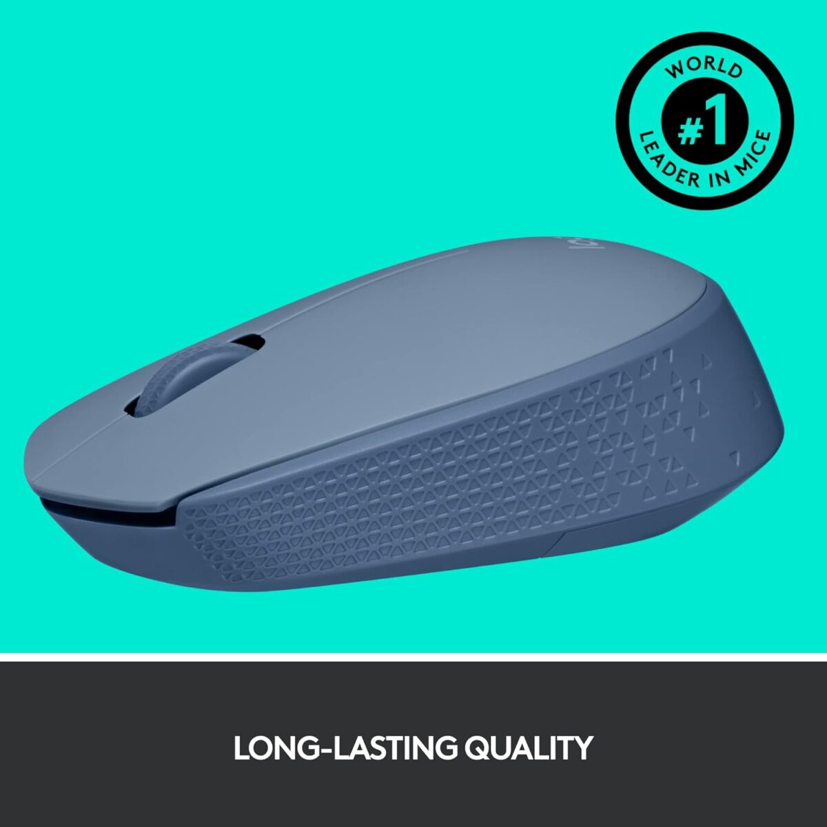 61SdurI+7RL._AC_SL1500_ Logitech M170 Blue Gray — Mouse Inalámbrico, USB, 1000DPI, Azul - Imagen 6