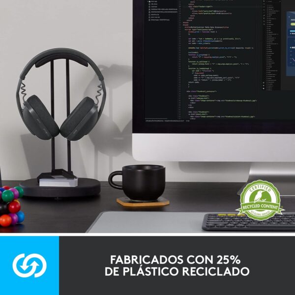 Logitech Zone Vibe 100 White — Auriculares Wireless ligeros, Bluetooth - Imagen 8