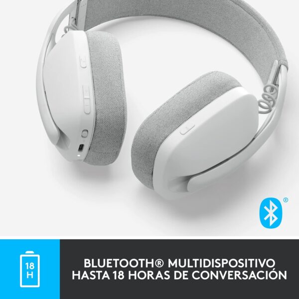 Logitech Zone Vibe 100 White — Auriculares Wireless ligeros, Bluetooth - Imagen 12