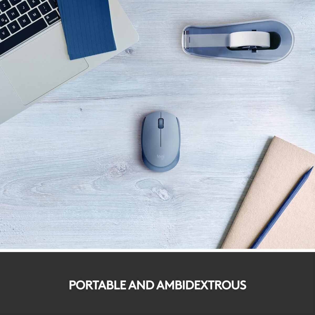 81VXWvjureL._AC_SL1500_ Logitech M170 Blue Gray — Mouse Inalámbrico, USB, 1000DPI, Azul - Imagen 4