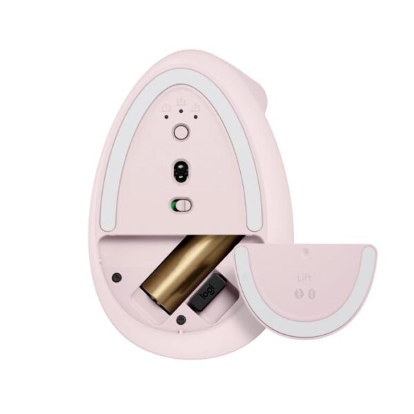 Logitech Lift Vertical Pink — Mouse Inalámbrico, USB-A, 1000DPI, Rosa - Imagen 3