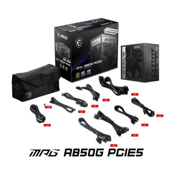MSI MPG A850G PCIE5 850W 80 Plus Gold — Fuente de Poder, Full modular - Imagen 5