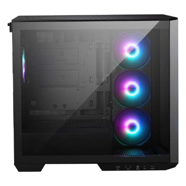 MSI MAG Pano M100R PZ Black — Caja MicroATX, 4 Fans RGB 120mm, soporta motherboard con conexión trasera, negro - Imagen 3