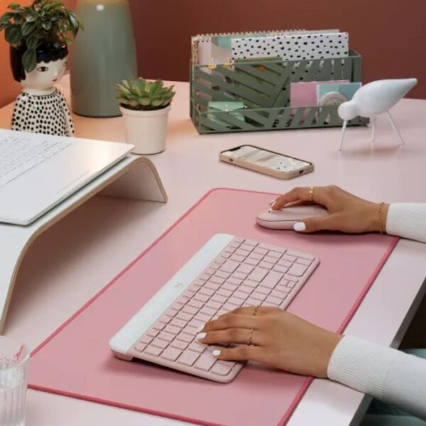 Logitech MK470 Rosa — Kit teclado y mouse, RF Inalámbrico, USB, Rosa, español - Imagen 2