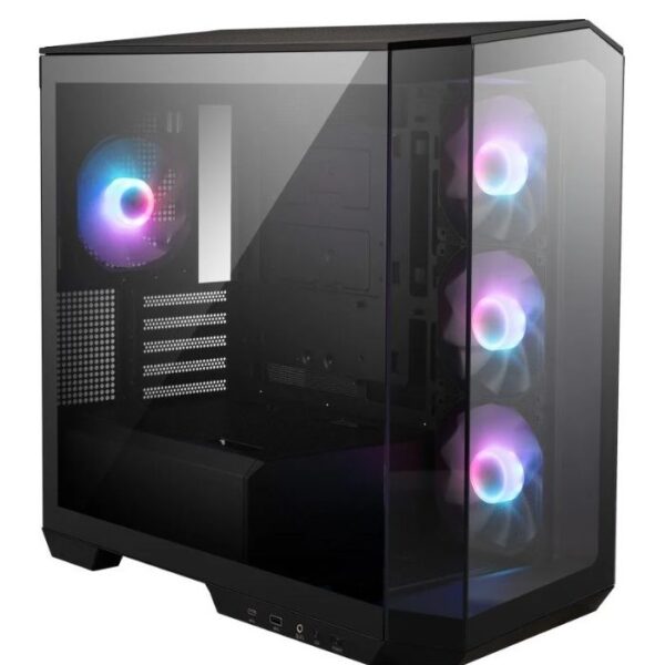 MSI MAG Pano M100R PZ Black — Caja MicroATX, 4 Fans RGB 120mm, soporta motherboard con conexión trasera, negro - Imagen 2