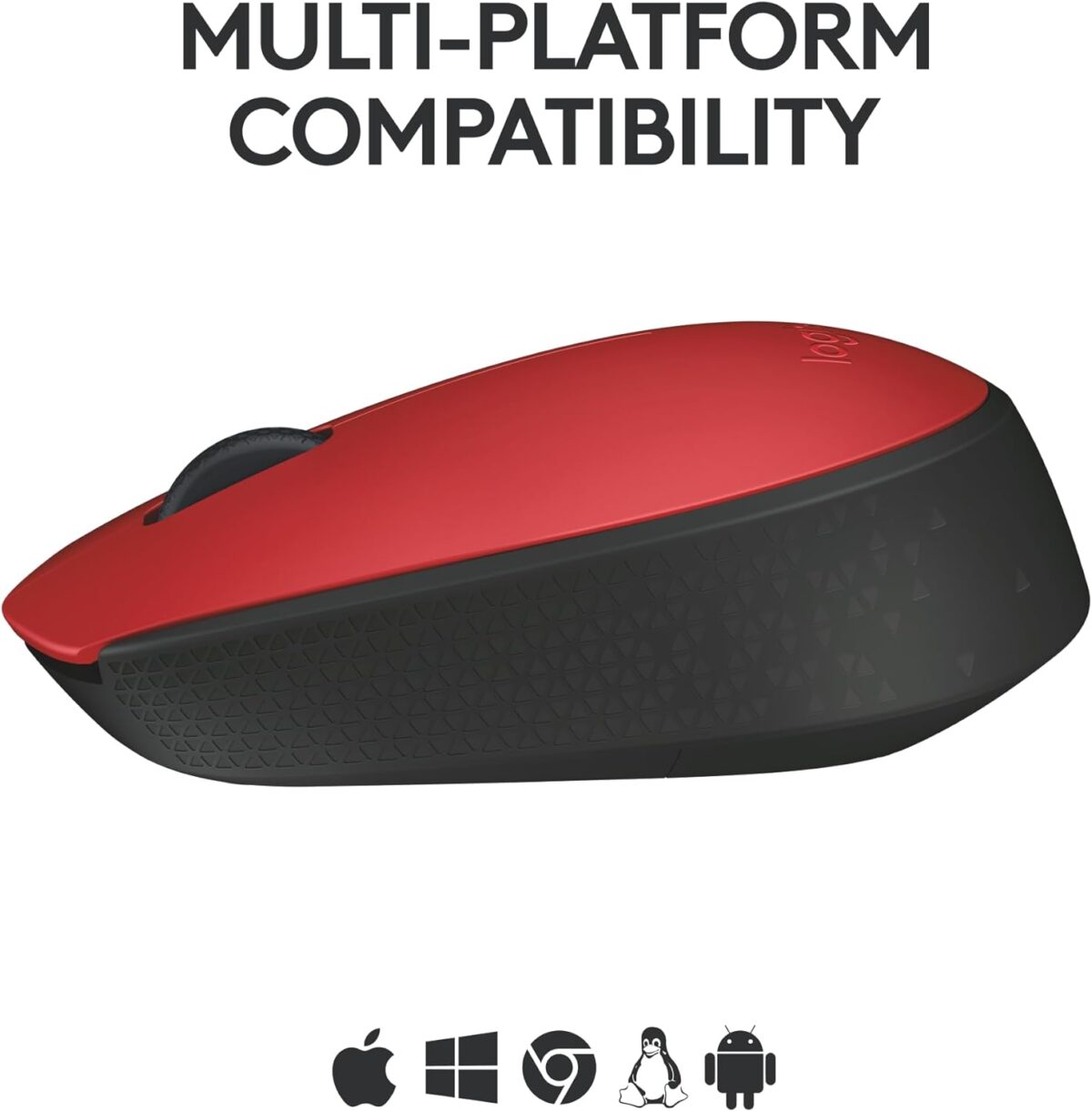 Logitech M170 Red - Mouse Inalámbrico, USB, 1000DPI, Negro/Rojo - Imagen 4