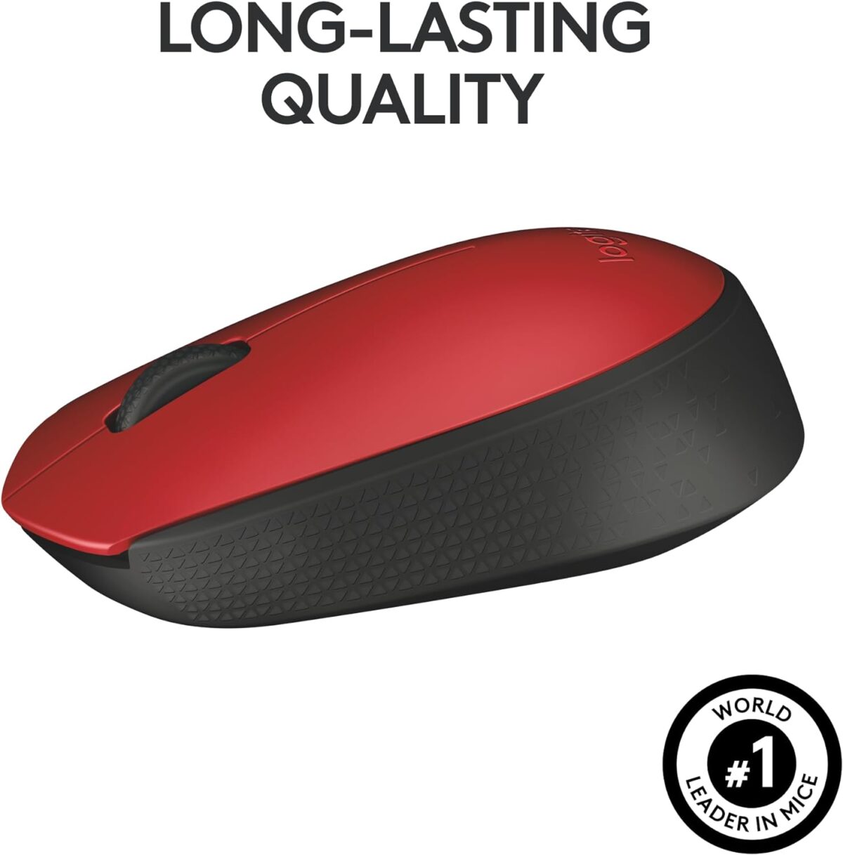 Logitech M170 Red - Mouse Inalámbrico, USB, 1000DPI, Negro/Rojo - Imagen 5