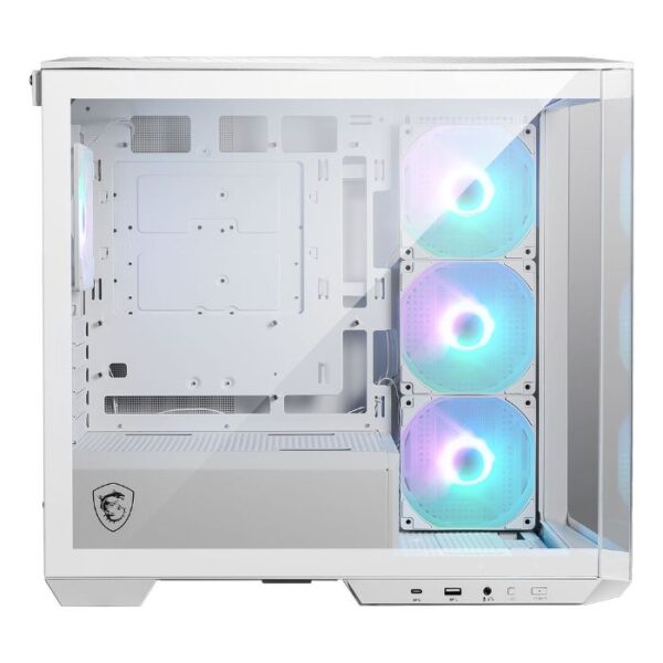 MSI MAG Pano M100R PZ White — Caja MicroATX, 4 Fans RGB 120mm, soporta motherboard con conexión trasera, blanco - Imagen 3