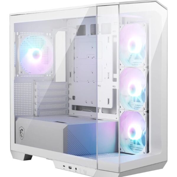 MSI MAG Pano M100R PZ White — Caja MicroATX, 4 Fans RGB 120mm, soporta motherboard con conexión trasera, blanco - Imagen 2