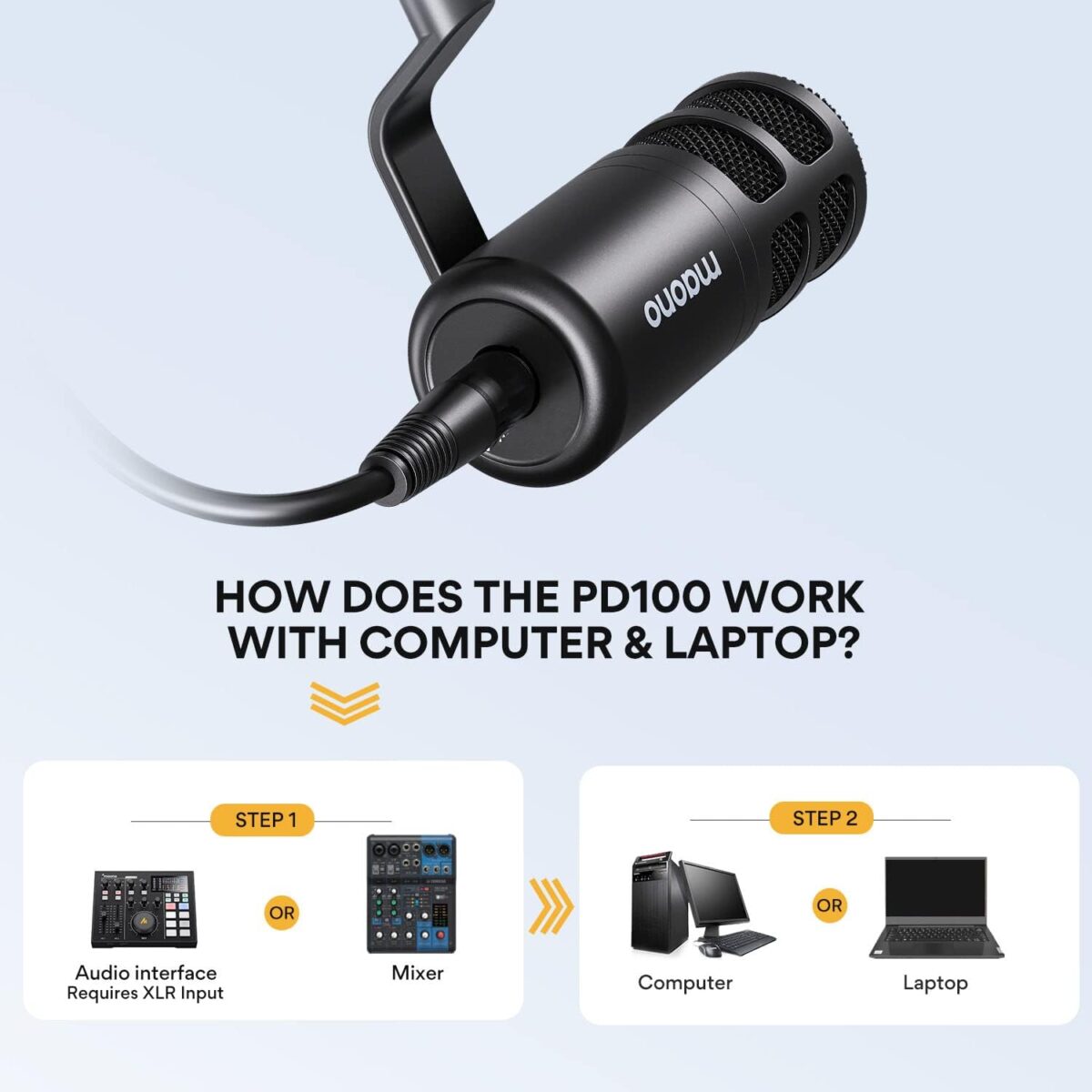 61O7gihd8CL._AC_SL1500_ Maono PD100 Podcast XLR — Micrófono para grabación vocal, tecnología de aislamiento de voz - Imagen 10