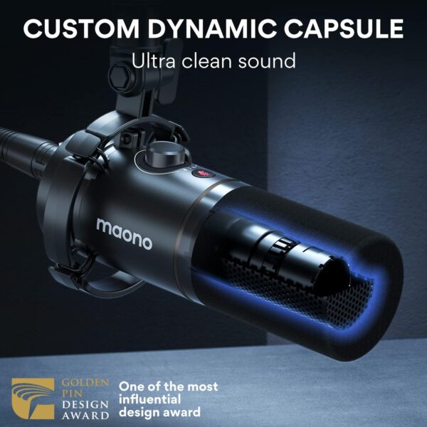 Maono PD200X — Micrófono dinámico USB/XLR, RGB, sin brazo - Imagen 5
