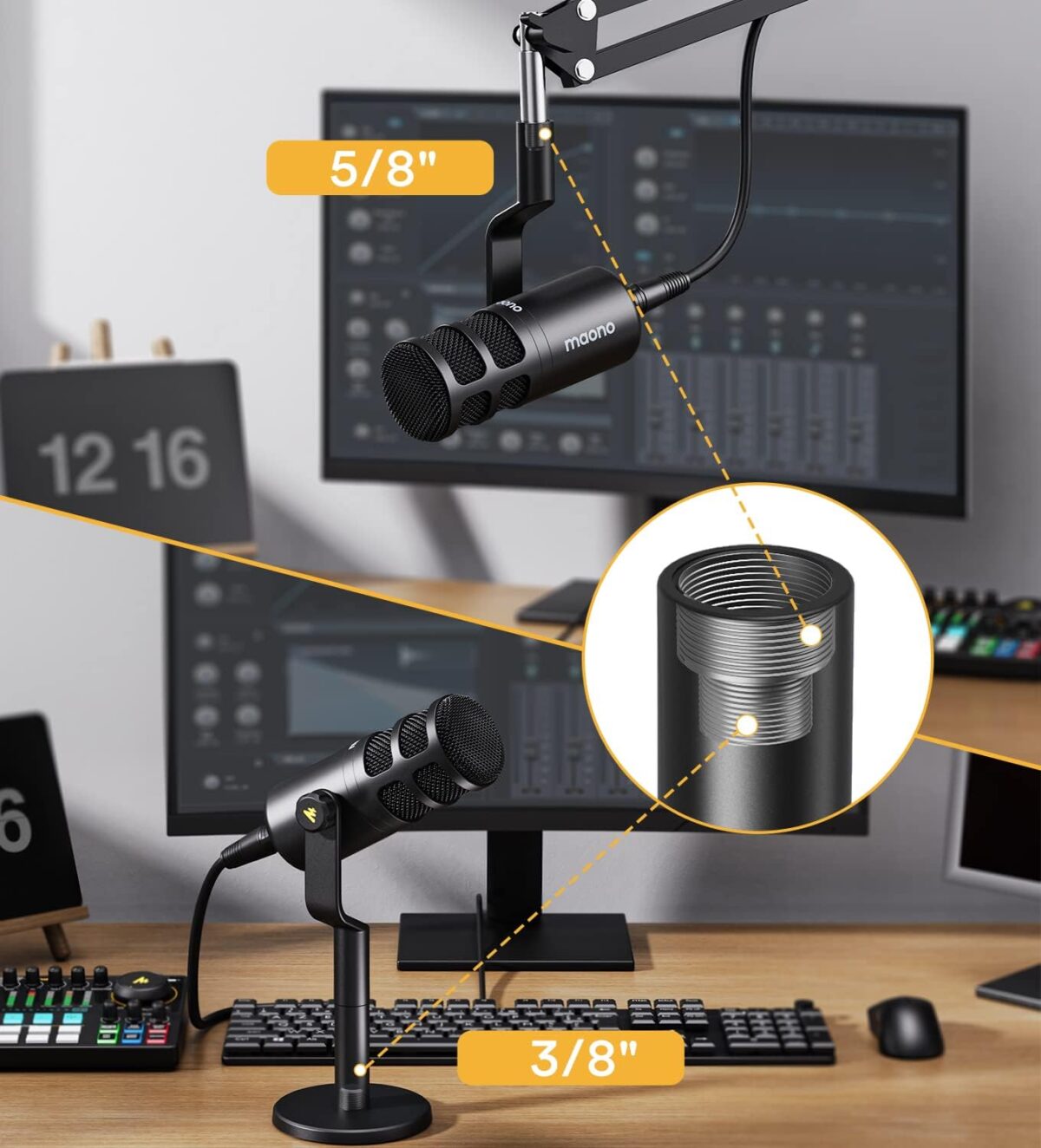 71PxrjWv-WL._AC_SL1500_ Maono PD100 Podcast XLR — Micrófono para grabación vocal, tecnología de aislamiento de voz - Imagen 5