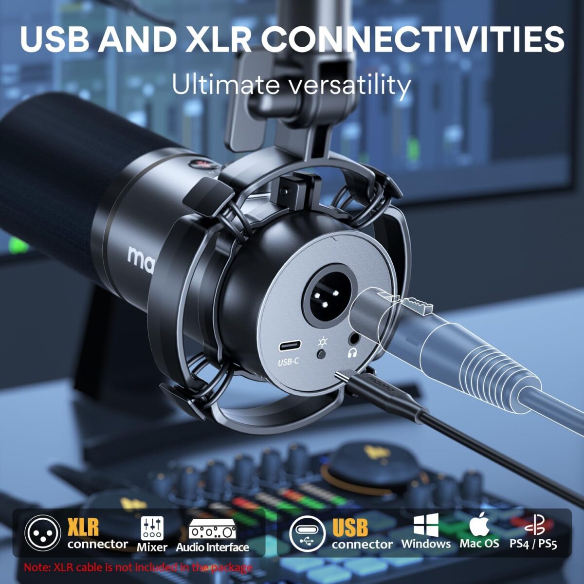 71stHjkOBUL._AC_SL1500_ Maono PD200X — Micrófono dinámico USB/XLR, RGB, sin brazo - Imagen 4
