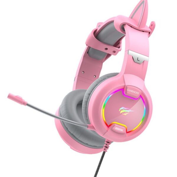Havit H2233D Gaming Pink  — Auriculares alámbricos, conexión 3,5mm+USB - Imagen 3