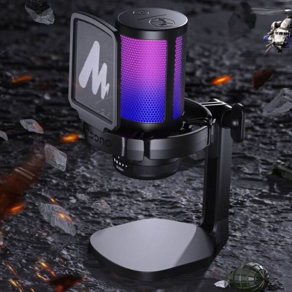Maono DGM20 GamerWave — Micrófono USB, cancelación de ruido, luces RGB - Imagen 2