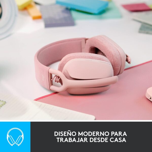 Logitech Zone Vibe 100 Rose — Auriculares Wireless ligeros, Bluetooth - Imagen 5