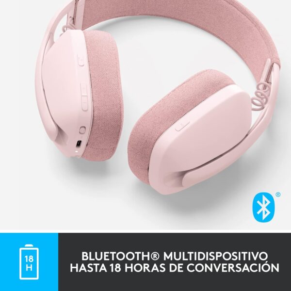 Logitech Zone Vibe 100 Rose — Auriculares Wireless ligeros, Bluetooth - Imagen 12