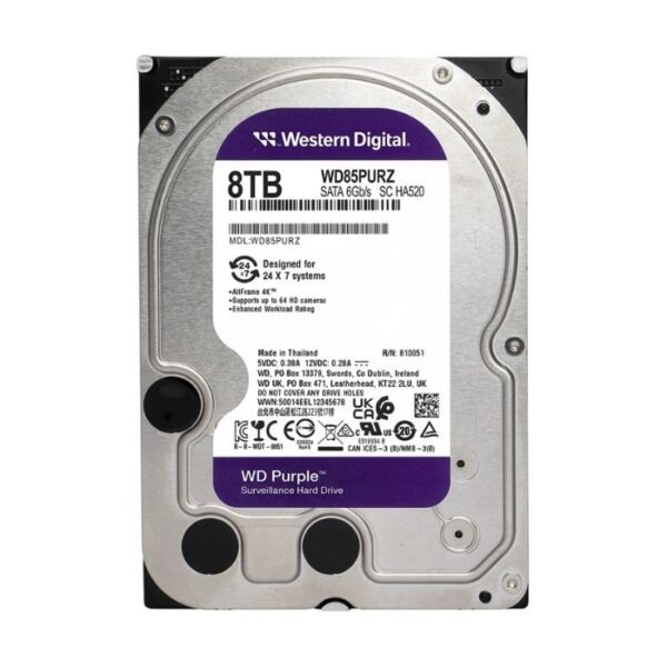 WD Purple 8TB — Disco Duro interno, 3.5", SATA, 256MB Cache - Imagen 2
