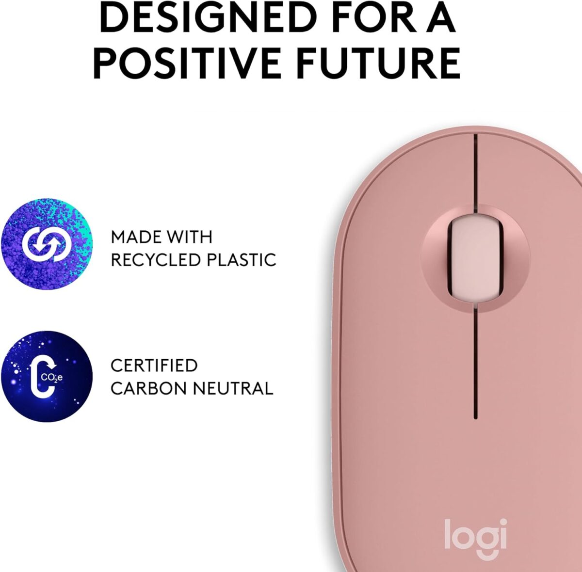 Logitech Pebble 2 M350S Rosa — Mouse inalámbrico, bluetooth, delgado y compacto - Imagen 4