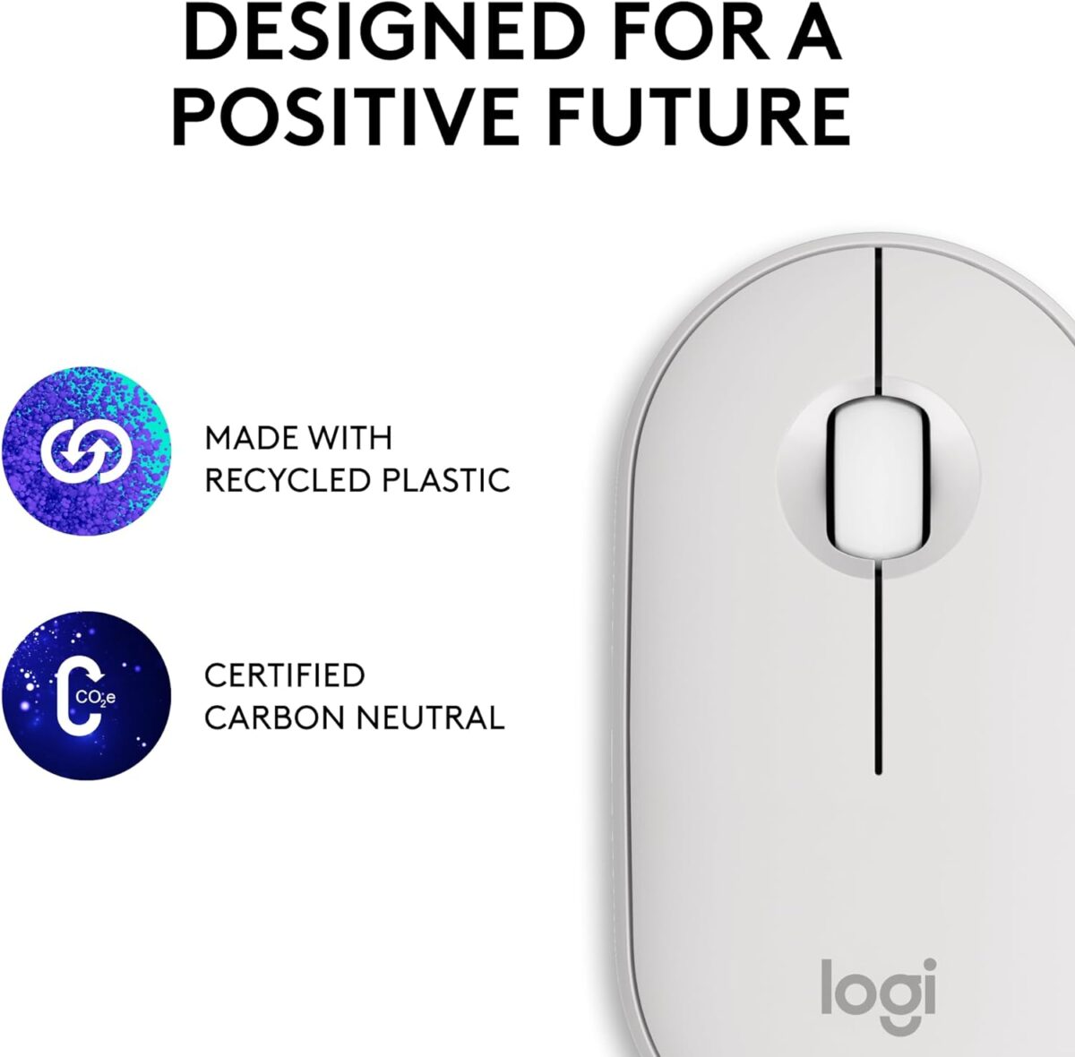 Logitech Pebble 2 M350S Blanco — Mouse inalámbrico, bluetooth, delgado y compacto - Imagen 9